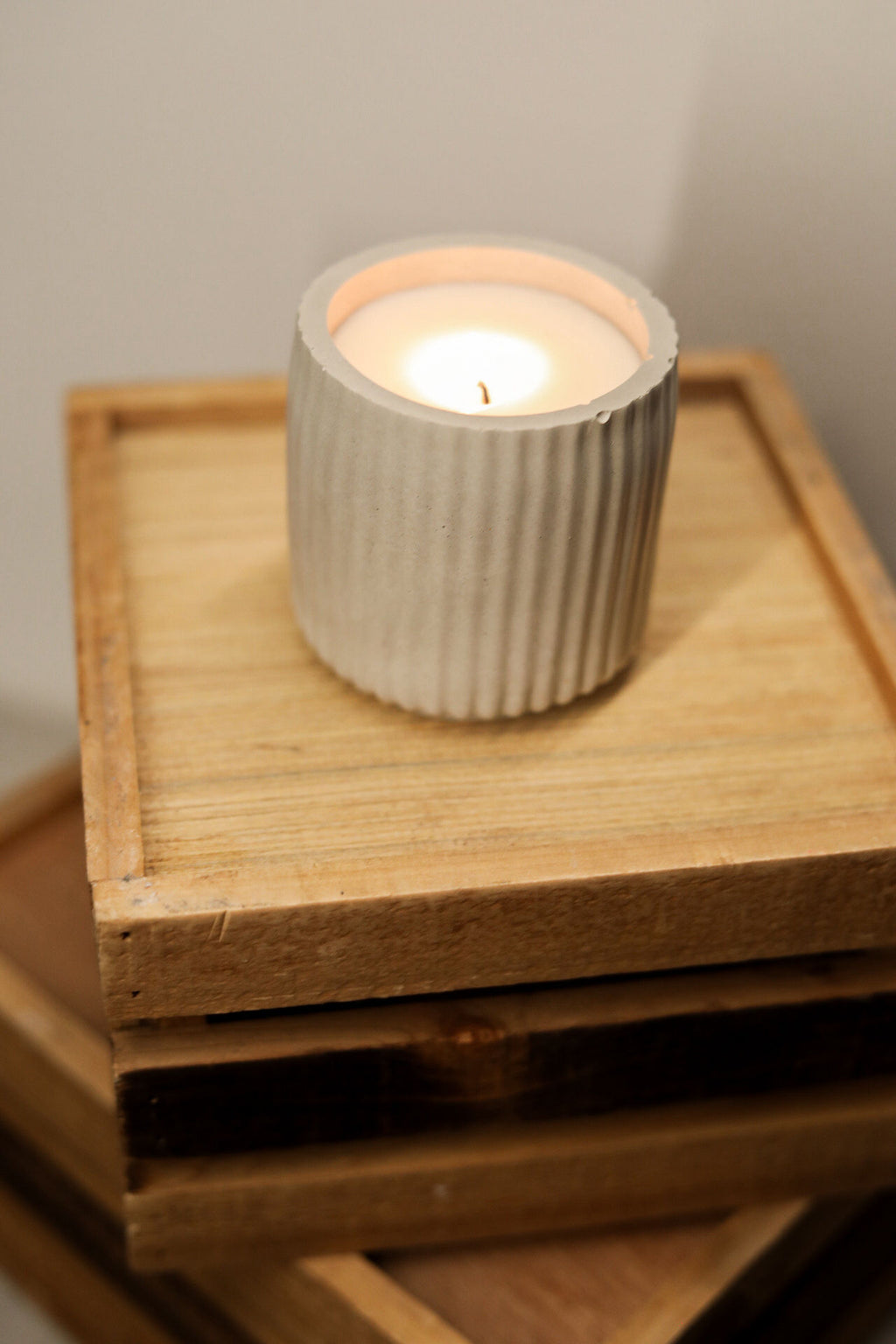 Ribbed Concrete Candle - 6oz