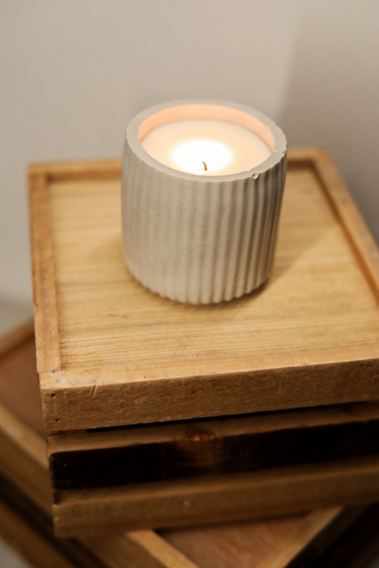 Ribbed Concrete Candle - 6oz